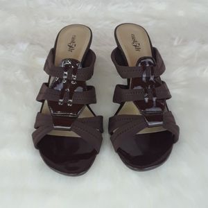 East 5th Brown Strappy heels